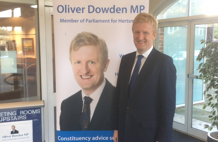 Oliver Dowden MP at his Radlett Surgery