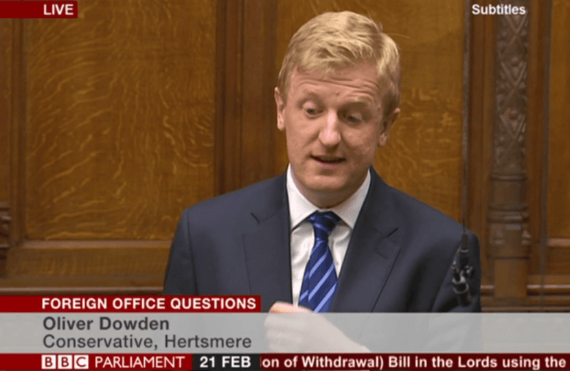 Oliver Dowden MP at foreign Office Questions