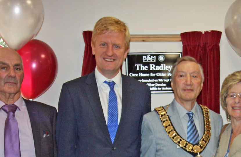 Oliver Dowden MP opening the Radley Care Home - 09.09.17