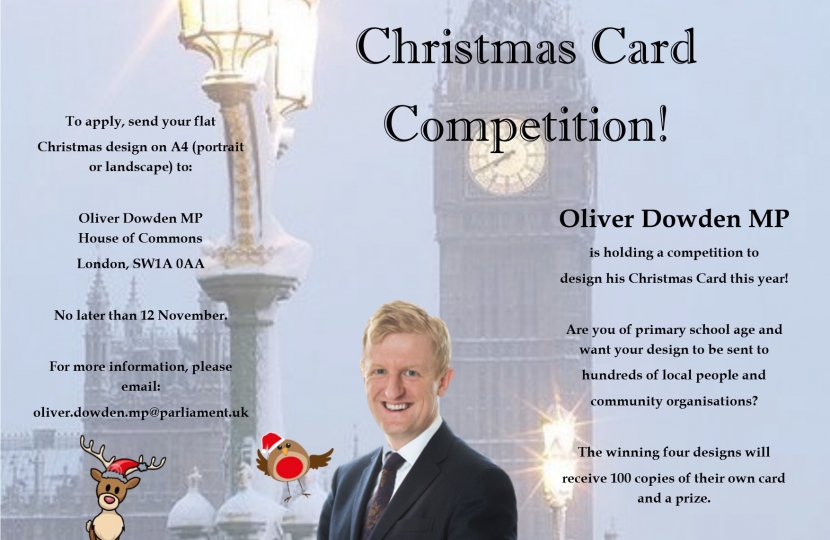 Oliver Dowden MP - Christmas Card Competition 2017