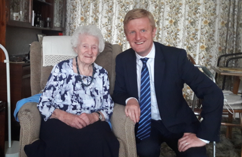 Oliver Dowden MP with Mrs Betty Bennell