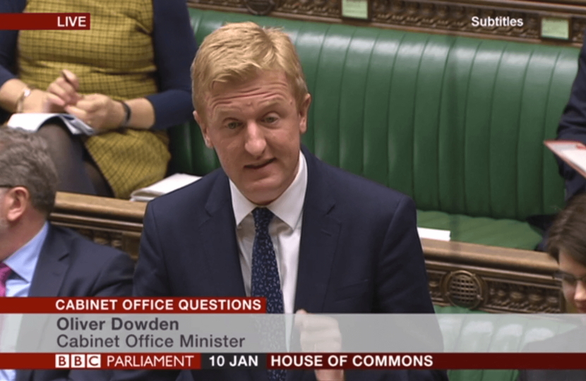 Oliver Dowden CBE MP at Cabinet Office Questions - 10.01.18