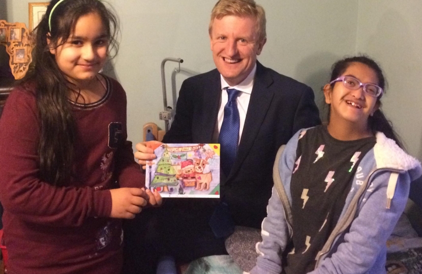 Oliver Dowden CBE MP with Amy Juttla and her sister Gurpreet