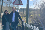 Oliver Dowden MP and Cllr Lucy Selby at Shenley Hill