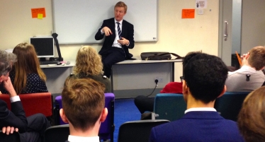 Oliver Dowden MP at Dame Alice Owen's School, Potters Bar